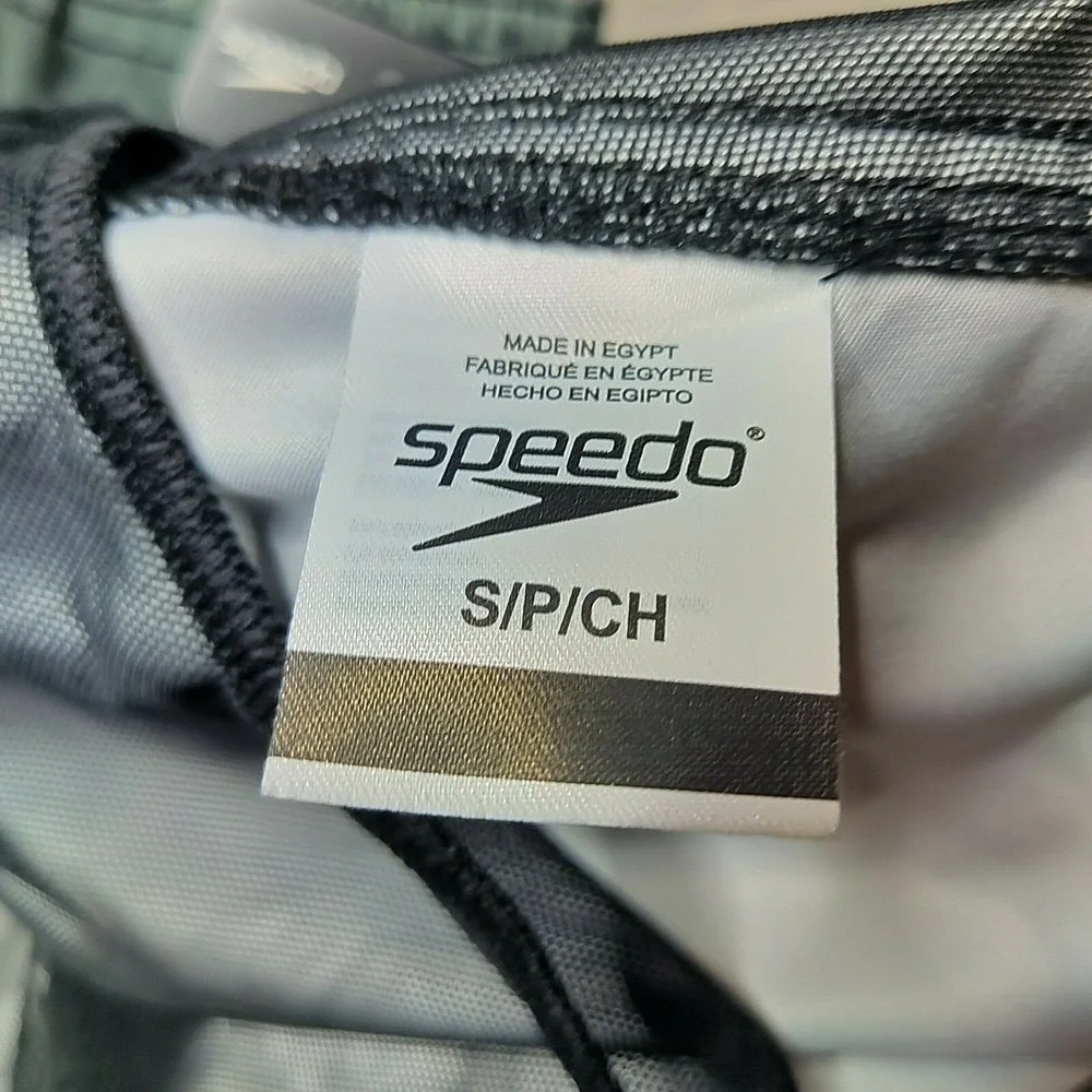 SPEEDO Men Small Bondi Boardshorts Black Comfort Stretch Swim Trunks‎ NEW